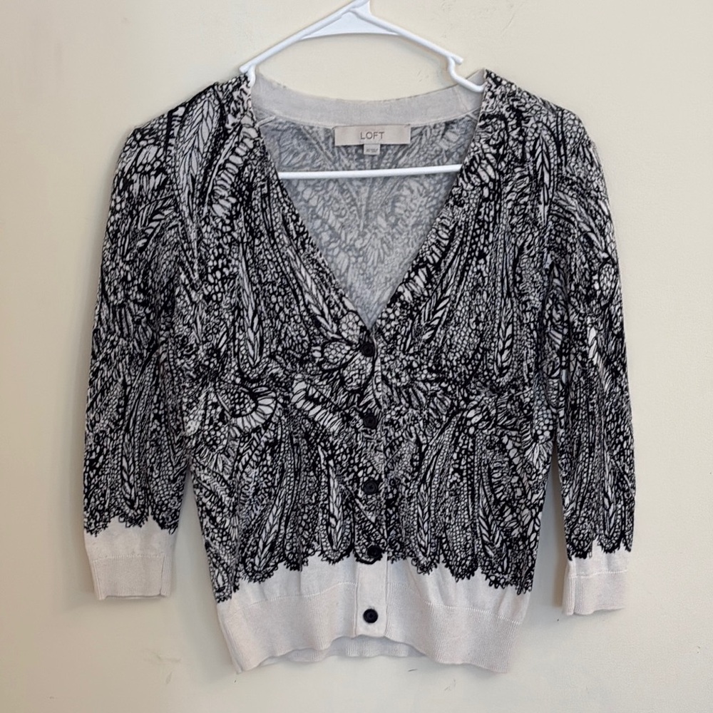 LOFT Black and White Women's Sweater